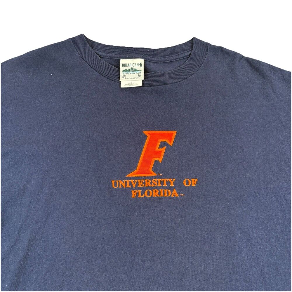 Vintage University Of Florida Emboidered T Shirt Mens L Blue Short Sleeve